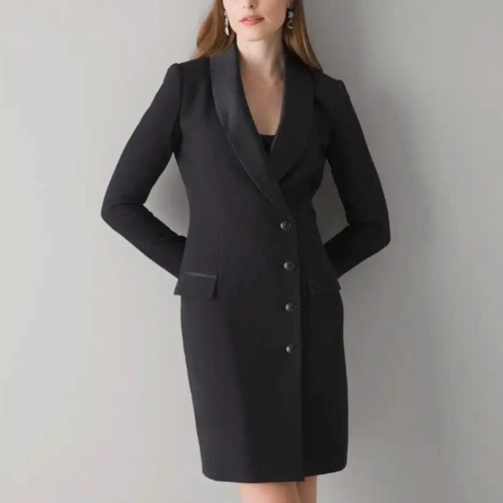 White House Black Market Tuxedo Blazer Dress – Black – Size 6 – Like New